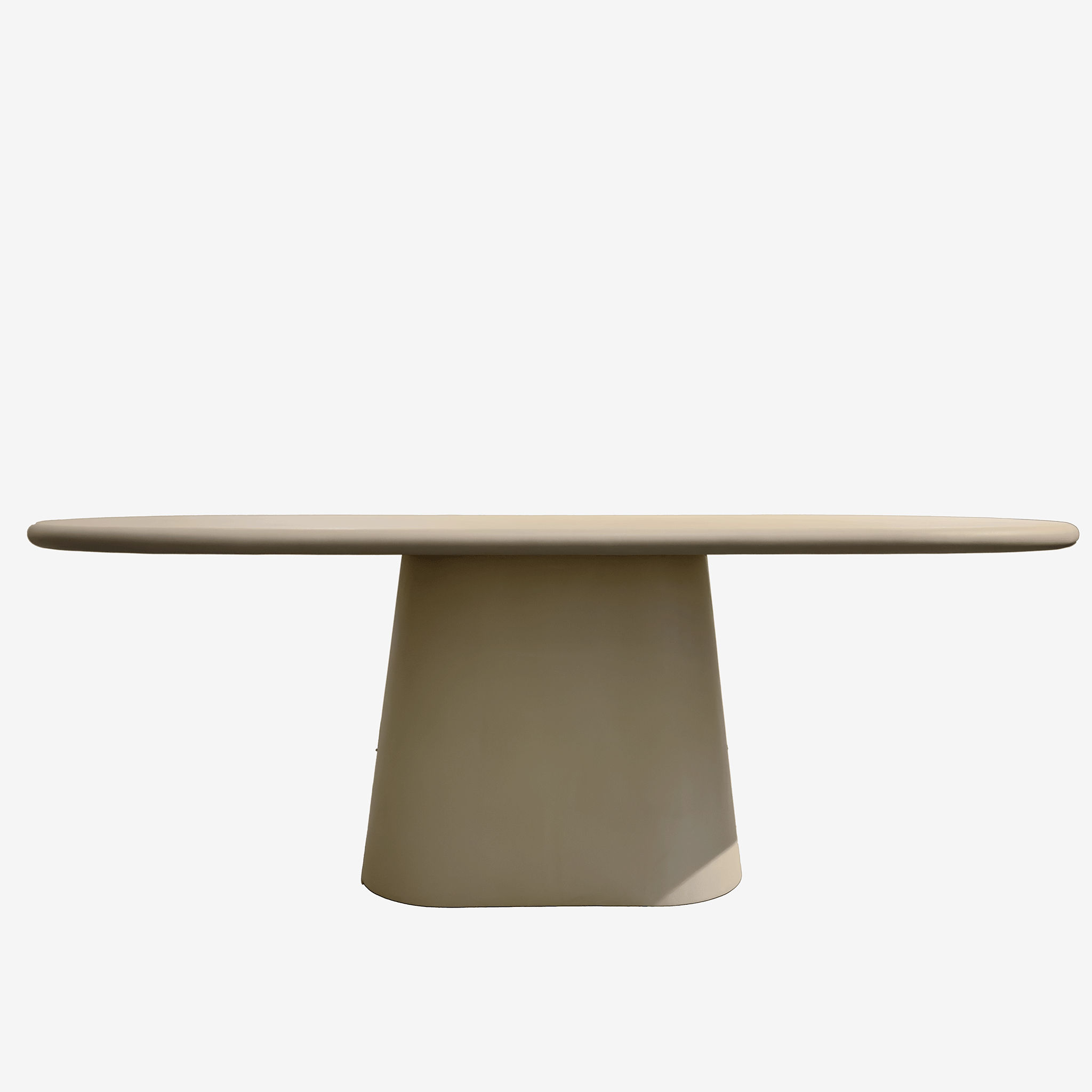 Table à manger Lisa en Mortex® avec plateau ovale et pied central conique