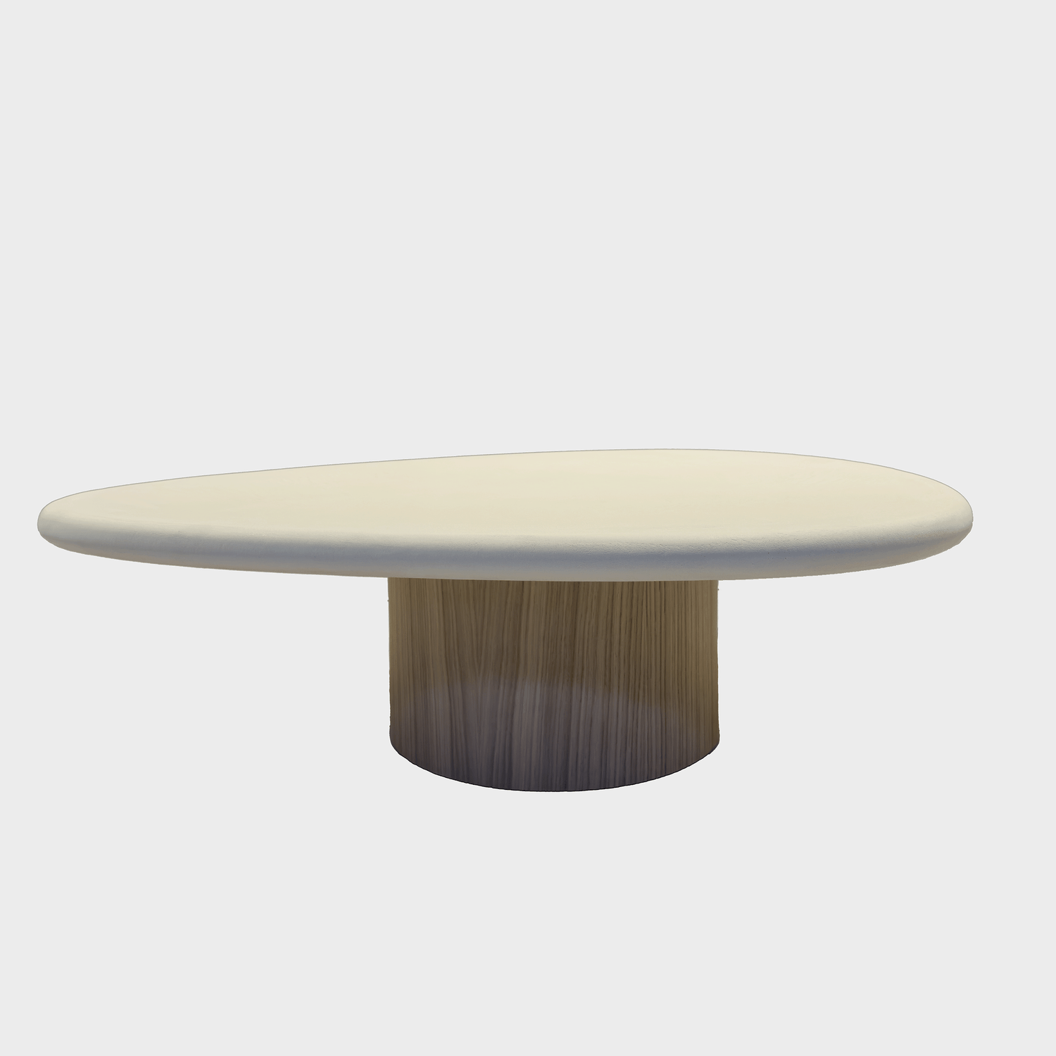 Sora - Table basse organique en MORTEX® et chêne, vue de face