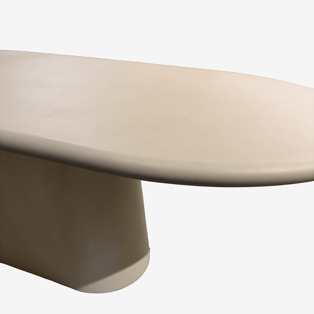 Vue de dessus de la table Lisa au plateau ovale